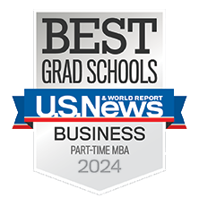 PNG version- Badge from US News and World Report- Awarded Best Grad School for Business Part-Time MBA 2023-2024