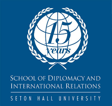 Logo for the 15th Anniversary of the School of Diplomacy and International Relations.