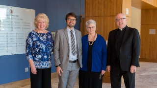 From left to right: Dianne Traflet (Associate Dean, ICSST), Filipe Domingues (The Lay Centre), Donna Orsuto (The Lay Centre), and Monsignor Joseph Reilly (Former Rector/Dean of ICSST)
