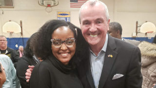 Photo of student Fabienne Edouard and Governor Phil Murphy