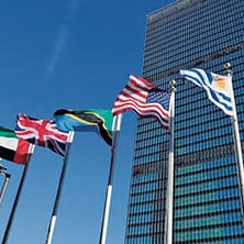 Flags at the United Nations Building