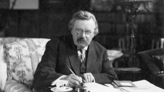 G. K. Chesterton at work 