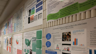 Some of the 27 BSW student posters that were featured at the Symposium