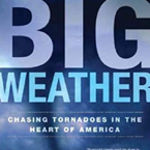 The book cover for Big Weather depicting a tornado funnel. 
