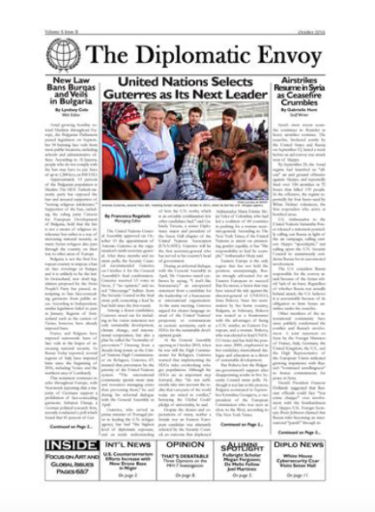 The brainchild of Diplomacy students, the School’s foreign affairs newspaper, The Diplomatic Envoy¸ takes its first issue to print.