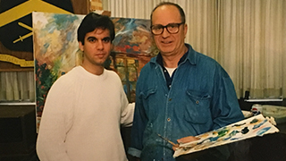 A photo of Edwin HavasPhoto of Edwin Havas with former student Jorge Valcarcel