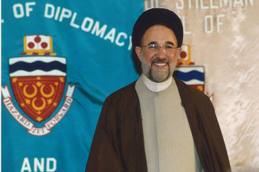 The President of the Islamic Republic of Iran, Mohammad Khatami, with Archbishop of Washington, offers cross-cultural reflections at this World Leaders Forum lecture.