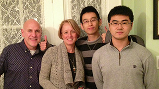 Linda Karten and family shares Thanksgiving with Seton Hall students from China and Russia